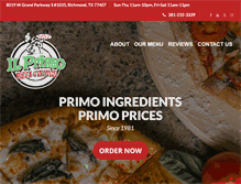 Tablet Screenshot of ilprimopizzatx.com